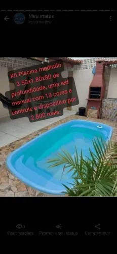 Kit Piscina 3.50x1.80x80 com LED - 13 Cores - 2.800 Reais