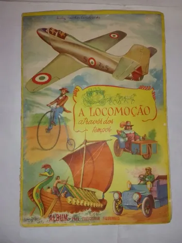 Álbum de figurinha a locomoção através dos tempos completo