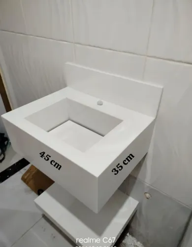 Pia esculpida em porcelanato 45×35