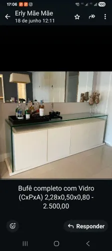 Buffet completo com vidro Bufê completo com Vidro (CxPxA) 2,28x0,50x0,80 - 