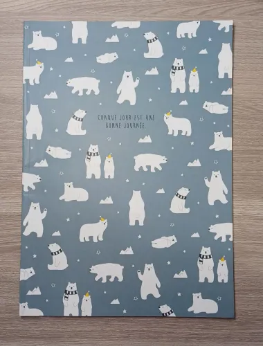 Caderno Pautado Urso Polar - ARTBOX Korea (Importado da Coreia)