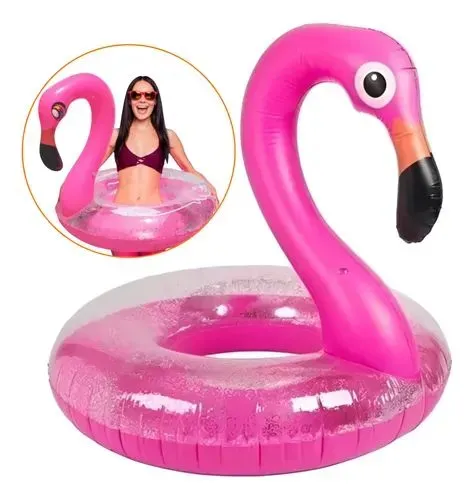 Boia Flamingo rosa c/ glitter grande