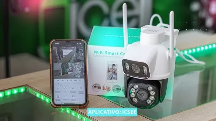 Câmera de Segurança Wi-Fi duas lentes APP ICSEE