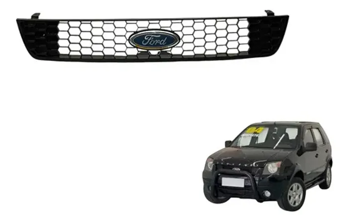 Grade Dianteira Ford Ecosport 2004 Preto Plástico