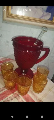 Jarra bico de jaca com copos (5)
