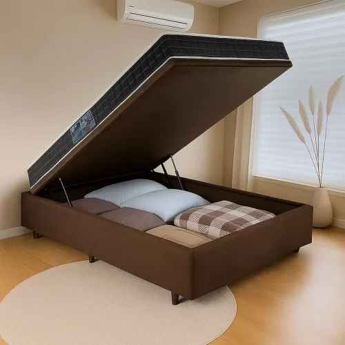 Cama baú casal colchão D-33 novo queima de estoque hoje