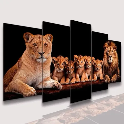 Quadro Decorativo Família Leão