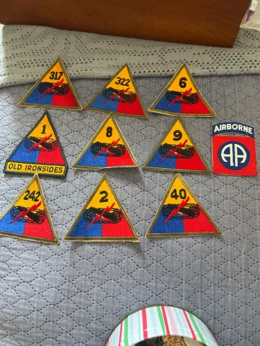 Lote de bordados WW2 originais dos Estados Unidos