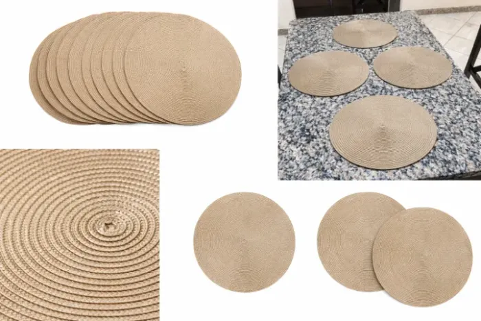 Jogo Americano Redondo 38 cm - Fibra Sintética | Elegante e Resistente