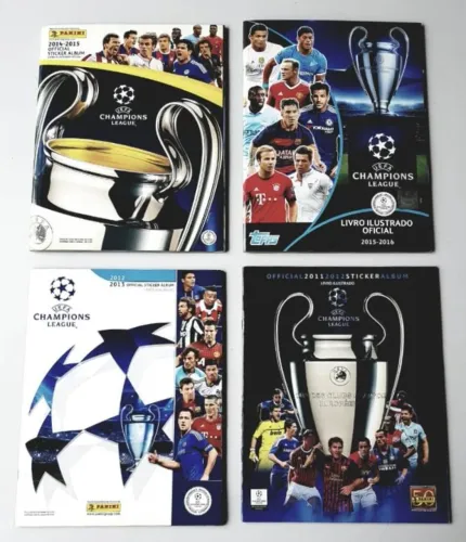 Álbuns De Figurinhas Champions League - 4 Álbuns - Anos Variados - Incompletos
