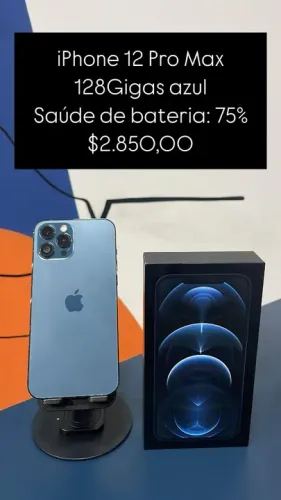 Iphone 12 Pro Max 128 GB Azul Bateria  75%