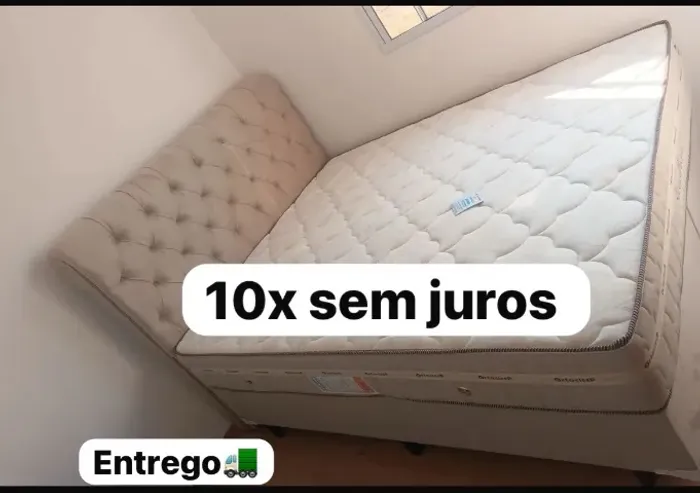 Cama box colchão molas e base 