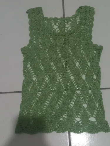 Blusa de croche verde 