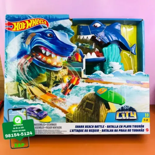 Pista Hot Wheels City Ataque Tubarão Colorido