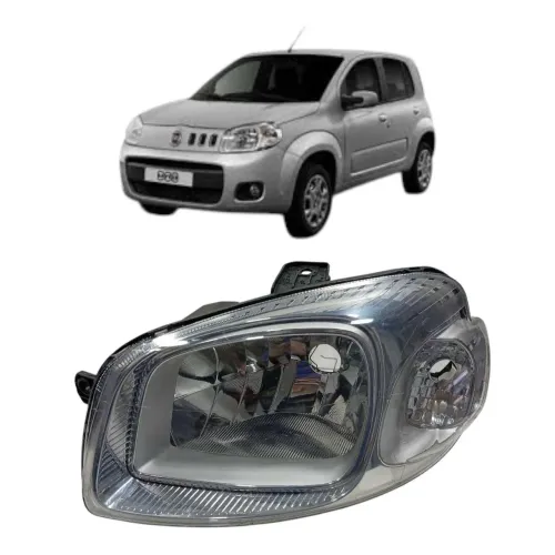 Farol Esquerdo Fiat Uno Vivace 2011 a 2014 Cromado