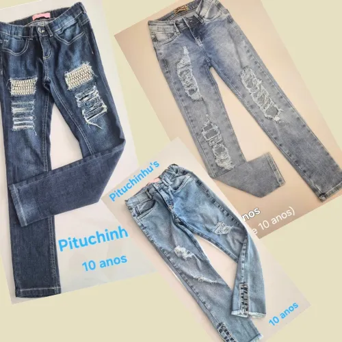 Ktt com 3 Calças jeans Pituchinhus 