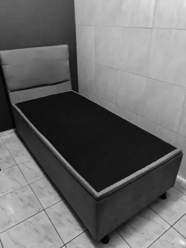 Cama solteiro bau com cabeceira 