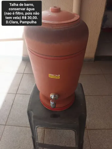 Talha de barro para água (nao é filtro)