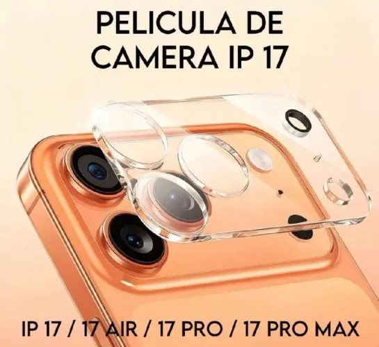 Película de vidro 3d traseira para câmera iphone 17