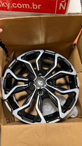 Jogo De Rodas Esportivas Aro 15 4x108 Preto Diamantado Novo