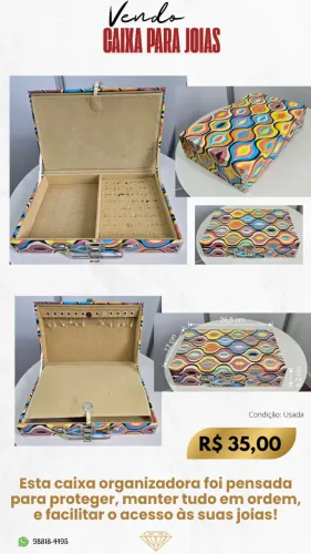 Caixa para guardar e proteger suas joias.
