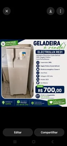 Geladeira Eletrolux RE31