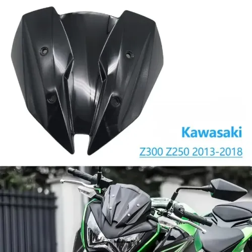 Bolha Dupla Kawasaki Z300 Z250 2013-2018 Parabrisa Esportivo Defletor de Vento Fumê