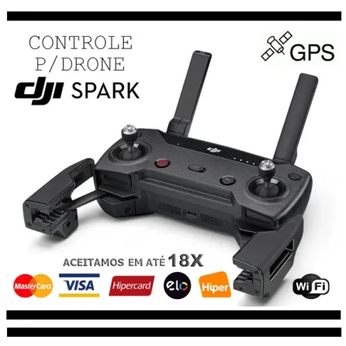Controle Rádio p/ Mini Drone DJi Spark, Wi-Fi, Original, Seminovo, Nota, Garantia 