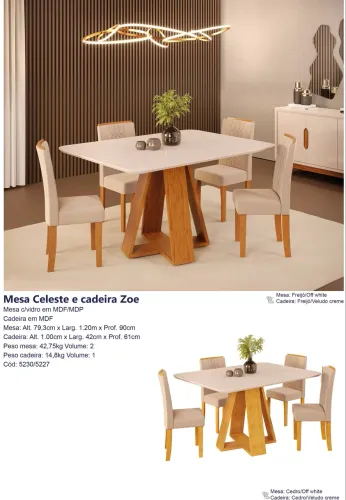 Mesa celeste com 4 cadeiras - Promoção