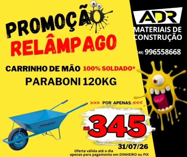 Carrinho De Mâo Soldado Paraboni 60 litros