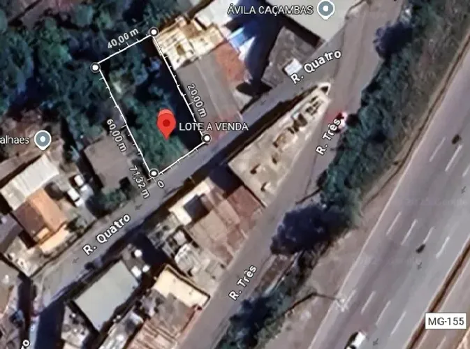 Lote com área total de 250 metros quadrados, à venda no bairro Olhos D`Água, na rua Quatro