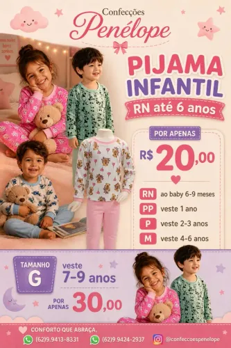 Pijamas infantis 