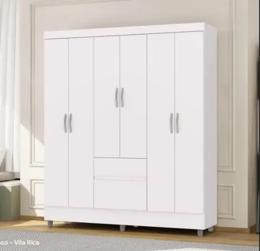 Guarda Roupa Ideal 6 Portas 2 Gavetas Vila Rica