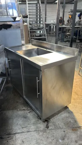 Gabinete inox com bojo/pia
