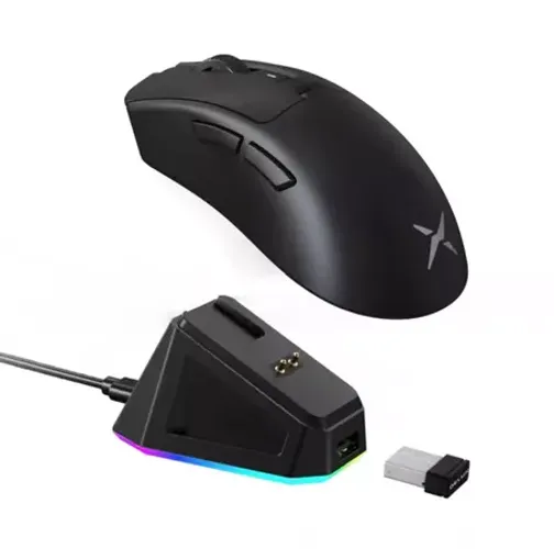 Delux M900pro Mouse Gamer Sem Fio 8000hz Paw3395 Com Dock Preto