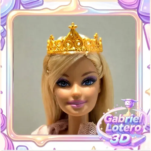 Coroa para a boneca Anneliese do filme Barbie a Princesa e a Plebeia - impressão 3D