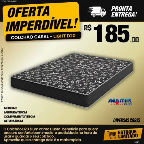 Colchão casal d20 - ENTREGA IMEDIATA