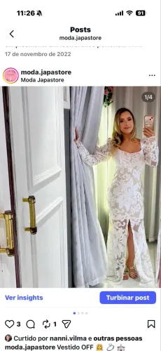 Vestido longo bordado noiva manga princesa 