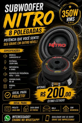 Sub nitro 8 polegadas 350 wrms