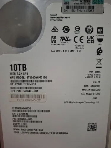 HD 10TB SAS 12Gb/s HPE seagate Exos P42348-001