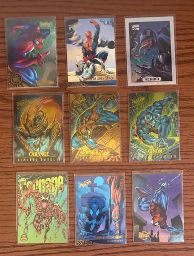 9 cards spider-man homem-aranha fleer ultra e premium - Especias