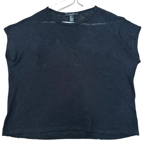 Blusa preta em tricot forever 21