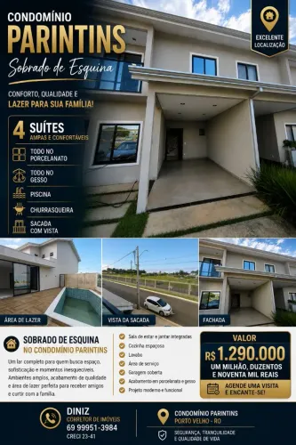 OPORTUNIDADE!! SOBRADO DE 4 SUÍTES COM EXCELENTE VISTA DA SACADA NO CONDOMÍNIO PARINTINS 