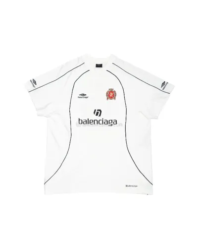 camiseta oversized balenciaga soccer "paris" em branco