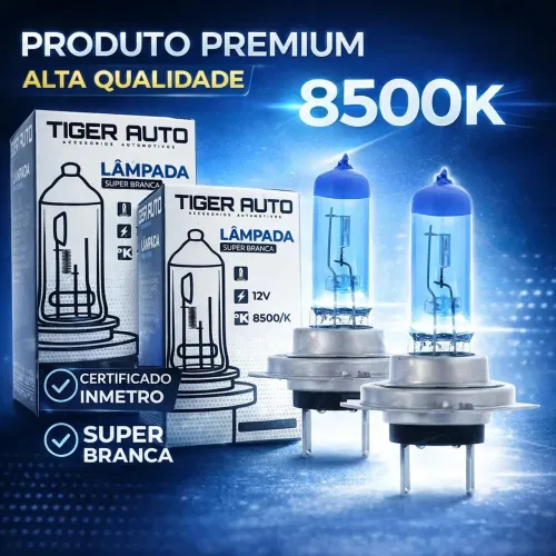 PROMOÇÃO! PAR LÂMPADA SUPER BRANCA 8500K H1.H3.H4.H7.H8.H11.H16.H27.HB3.HB4 ENTREGA GRÁTIS