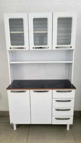 Armario de cozinha usado em aço cor branco