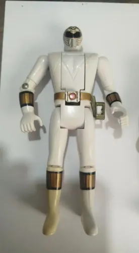 Power Ranger Branco Bandai 1993 Original Flip Head com escudo