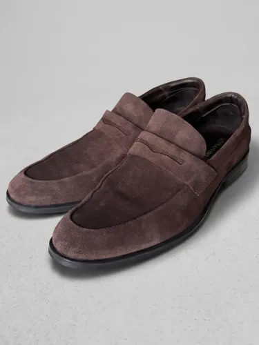 Sapato Loafer Couro Camurça Café 42 - Elegância imbatível desde os pés