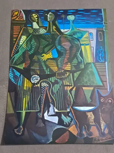 di cavalcanti, gravura offset antiga, anos 1960, colecionável, raridade