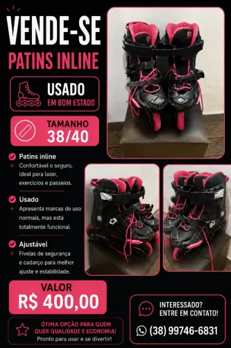 Patins Traxart Dynamix + Equipamentos de Proteção